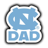 Unc Tar Heels Proud Dad Die Cut Decal 2-Pack