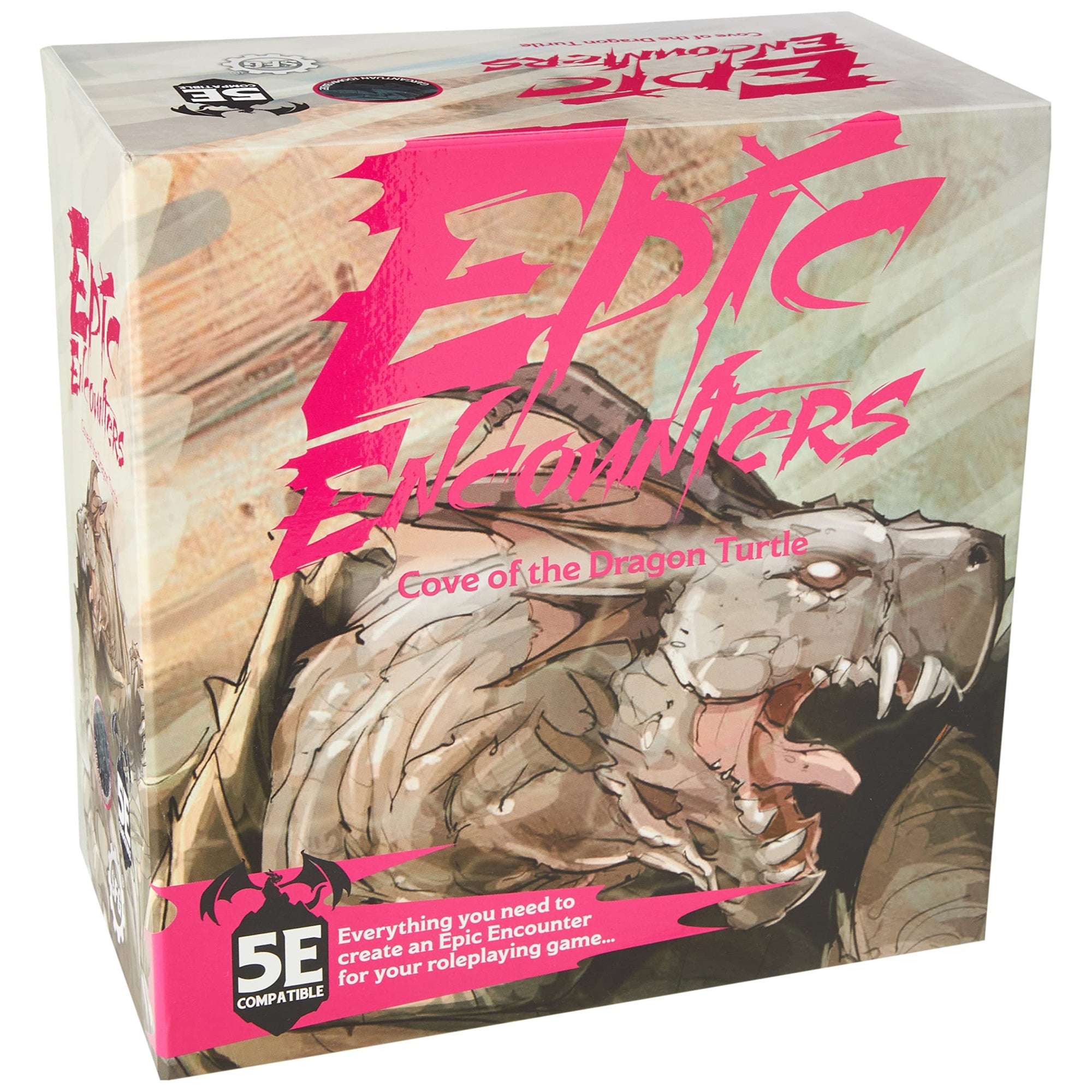Epic Encounters: Cove Of The Dragon Turtle - Rpg Fantasy Roleplaying Tabletop Game With Huge Boss Miniature, Double-Sided Game M
