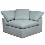 Sunset Trading Contemporary Puff Collection 5Pc Slipcovered Modular L-Shaped Sectional Sofa With Ottoman, Performance Fabric Was