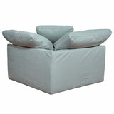 Sunset Trading Contemporary Puff Collection44 Square Slipcovered Modular Chair, Performance Fabric Washable Water-Resistant St