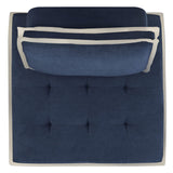 Sunset Trading Pixie Armless Accent Chair | Modular Sectional Seating | Navy Blue And Cream Fabric