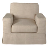 Sunset Trading Americana Box Cushion Slipcovered Chair | Linen