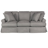 Sunset Trading Horizon T-Cushion Slipcovered Sofa | Stain Resistant Performance Fabric | Gray