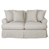 Sunset Trading Horizon T-Cushion Slipcovered Loveseat | Light Gray