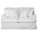 Sunset Trading Horizon T-Cushion Slipcovered Loveseat | Warm White