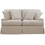 Sunset Trading Horizon T-Cushion Slipcovered Loveseat | Linen