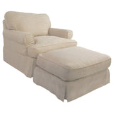 Sunset Trading Horizon Slipcovered T-Cushion Chair With Ottoman | Linen