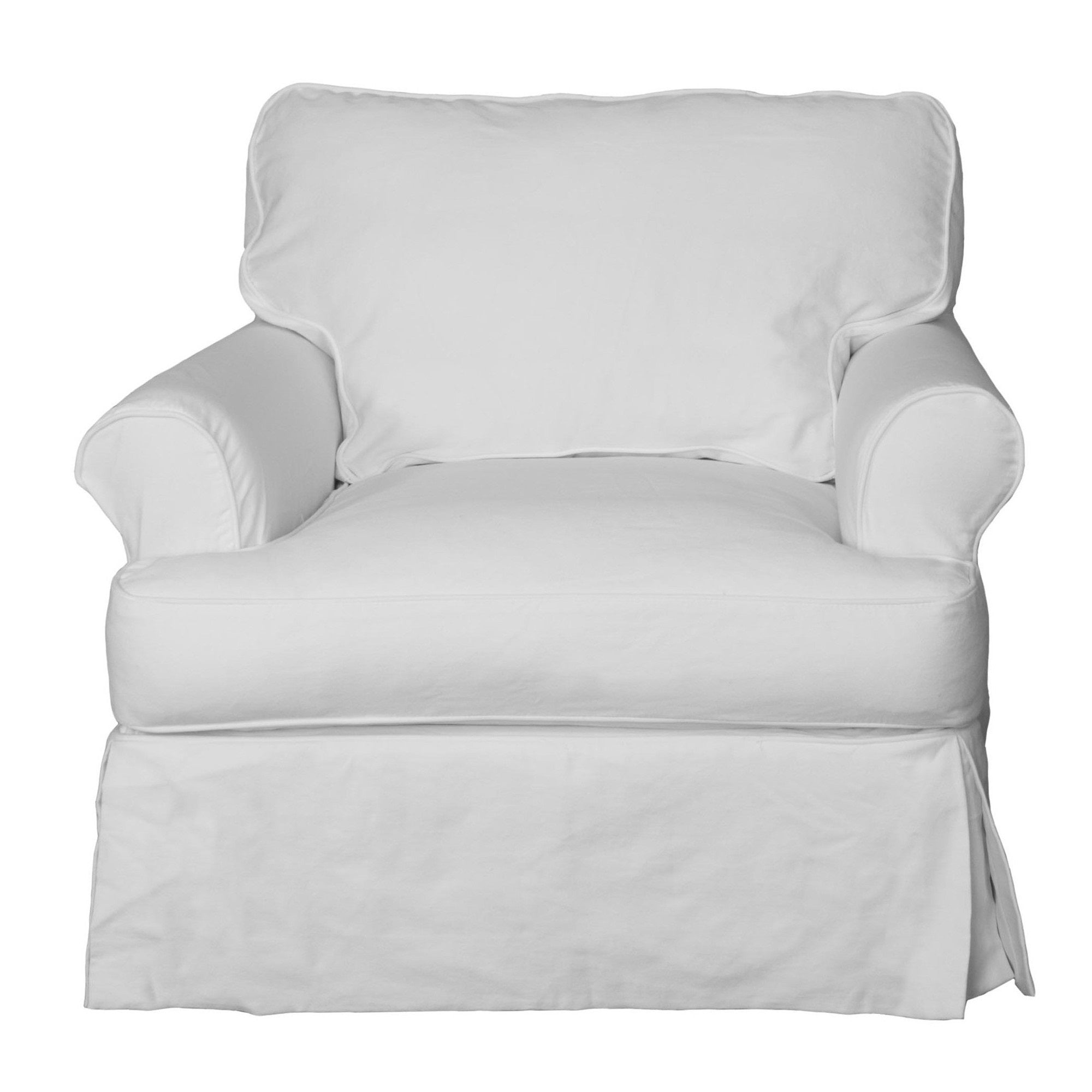 Sunset Trading Horizon Slipcovered T-Cushion Chair | White
