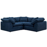 Sunset Trading Contemporary Puff Collection 3Pc Slipcovered L-Shape Sectional Sofa, Performance Fabric Washable Water-Resistant