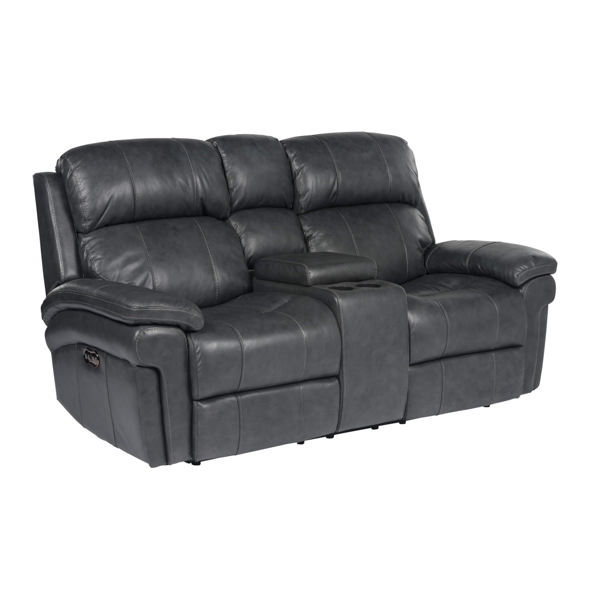 Sunset Trading Luxe Leather Reclining Loveseat With Power Headrest And Console