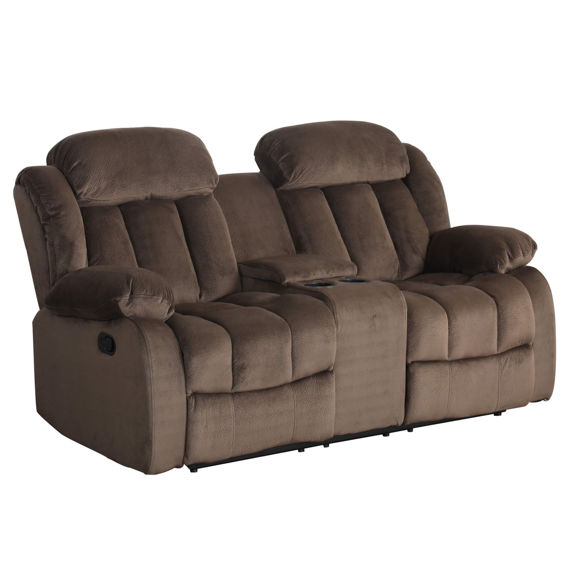 Sunset Trading Teddy Bear Reclining Loveseat With Console