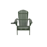 Foldable Adirondack Chair With Cup Holder Bristro Set, 2 Foldable Adirondack Chairs With Cup Holders And 1 End Table