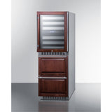 24 Wide Combination Built-In/Freestanding Upright Dual Zone Wine Cellar And 2-Drawer Refrierator-Freezer, Panel-Ready Front