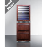 24 Wide Combination Built-In/Freestanding Upright Dual Zone Wine Cellar And 2-Drawer Refrierator-Freezer, Panel-Ready Front