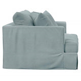 Sunset Trading Newport Slipcovered 52 Wide Chair And A Half | Stain Resistant Performance Fabric | 2 Throw Pillows | Ocean Blu