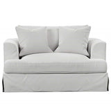 Sunset Trading Newport Slipcovered 52 Wide Chair And A Half | Stain Resistant Performance Fabric | 2 Throw Pillows | White