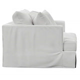 Sunset Trading Newport Slipcovered 52 Wide Chair And A Half | Stain Resistant Performance Fabric | 2 Throw Pillows | White