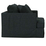 Sunset Trading Newport Slipcovered 52 Wide Chair And A Half | Stain Resistant Performance Fabric | 2 Throw Pillows | Dark Gray