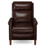 Sunset Trading Ethan Pushback Leather Recliner | Light Gray