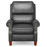 Sunset Trading Alexander Pushback Leather Recliner | Dark Gray