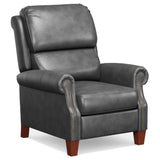 Sunset Trading Alexander Pushback Leather Recliner | Dark Gray
