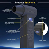 120,000 RPM Electric Turbine Blower, Portable Cordless Hair Dryer, Deep Cleaning Tool for Cars/Electronics/Home