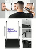 Three-sided mirror 360-degree three-fold hair styling mirror with lighting - a personal use beauty mirror suitable for hair styling