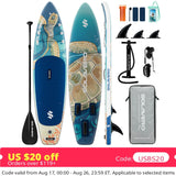 Stand Up Paddle Board, Inflatable Paddle Board with Premium Accessories, SUP Board with Non-Slip EVA Deck, Suitable for Sea Lake