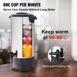 SucceBuy Commercial Coffee Urn 50 Cups Stainless Steel Large Coffee Dispenser 1000W Electric Coffee Maker Urn For Quick Brewing