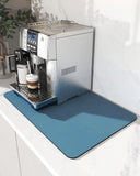 Coffee Machine Mat Rubber Backing Water-Absorbent Dish Drying Pad Kitchen Worktop Drainage Mat Home Decor