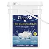 3 Inch Chlorine Tablets 50 LB Bucket, Premium Stabilized Pool Chlorine, Slow Dissolving Long Lasting Swimming Pool Water Treatment and Sanitizer
