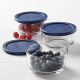 Glass Storage Containers Set of 3 BPA-Free Food Storage Round 2 Cup Microwave Safe Dishwasher Safe Stackable Storage Jars