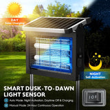 Solar Bug Zapper Outdoor, 4500V Mosquito Zapper with Panel Sensor, Waterproof Electric Fly Zapper for Garden Patio Camping