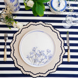 SCARLET WHITE & NAVY BLUE FAUX LEATHER PLACEMAT (Set Of 4)