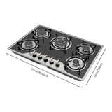 5 Burners Built-in Gas Stove, Dual Fuel NG/LPG Convertible Gas Hob, Oversized Cooking Surface 30.31*20.08” for Home Kitchens, Restaurants