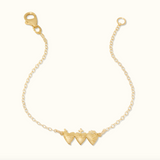 14K Gold Holy Family Hearts® Bracelet Tiny Version