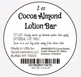 Cocoa Almond Lotion Bar - Organic Cocoa Butter & Almond Oil for Radiant Skin