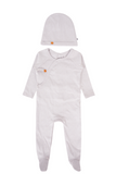 Tab wrap footie - pointelle cotton