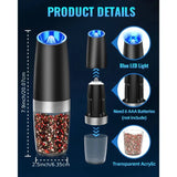 Gravity Electric Salt And Pepper Mill, Tilt To Grind Automatically, Battery Powered, Coarseness Adjustable, Upgraded Large Capac