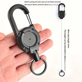 Outdoor Sporty Retractable Key Chain Tool - Heavy Duty Steel Wire Rope, Sturdy Carabiner Buckle & Spring Key Ring