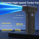 120,000 RPM Electric Turbine Blower, Portable Cordless Hair Dryer, Deep Cleaning Tool for Cars/Electronics/Home