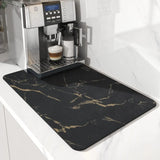 Coffee Machine Mat Rubber Backing Water-Absorbent Dish Drying Pad Kitchen Worktop Drainage Mat Home Decor