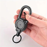 Outdoor Sporty Retractable Key Chain Tool - Heavy Duty Steel Wire Rope, Sturdy Carabiner Buckle & Spring Key Ring