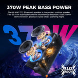 W-KING T12 Tragbare Bluetooth-Lautsprecher-Box mit 370W MAX Pro Sound, Lichtshow, CSB, Bass Boost, Rollen und Teleskopgriff