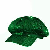 Sequin LED Newsboy Cap Green