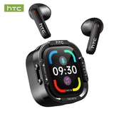 Wireless Headphones Bluetooth HTC NE70 Earphones Microphones Earbuds AI Translator 30Hours of Battery Life Full HD LCD Display