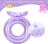 Inflatable Swim Ring, Cute Mermaid Dinosaur Unicorn Mouse Swimming Pool Floats Tube Raft, Water Bathtub Beach Party Toys