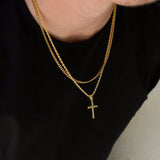 Small Cross Necklace Gold Set