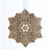 Snow Crystal Winter Greens Ornament (Bronze)