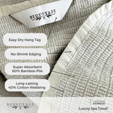 Bamboo Cotton Spa Bath Towel - Viscose from Bamboo + Cotton – Stone